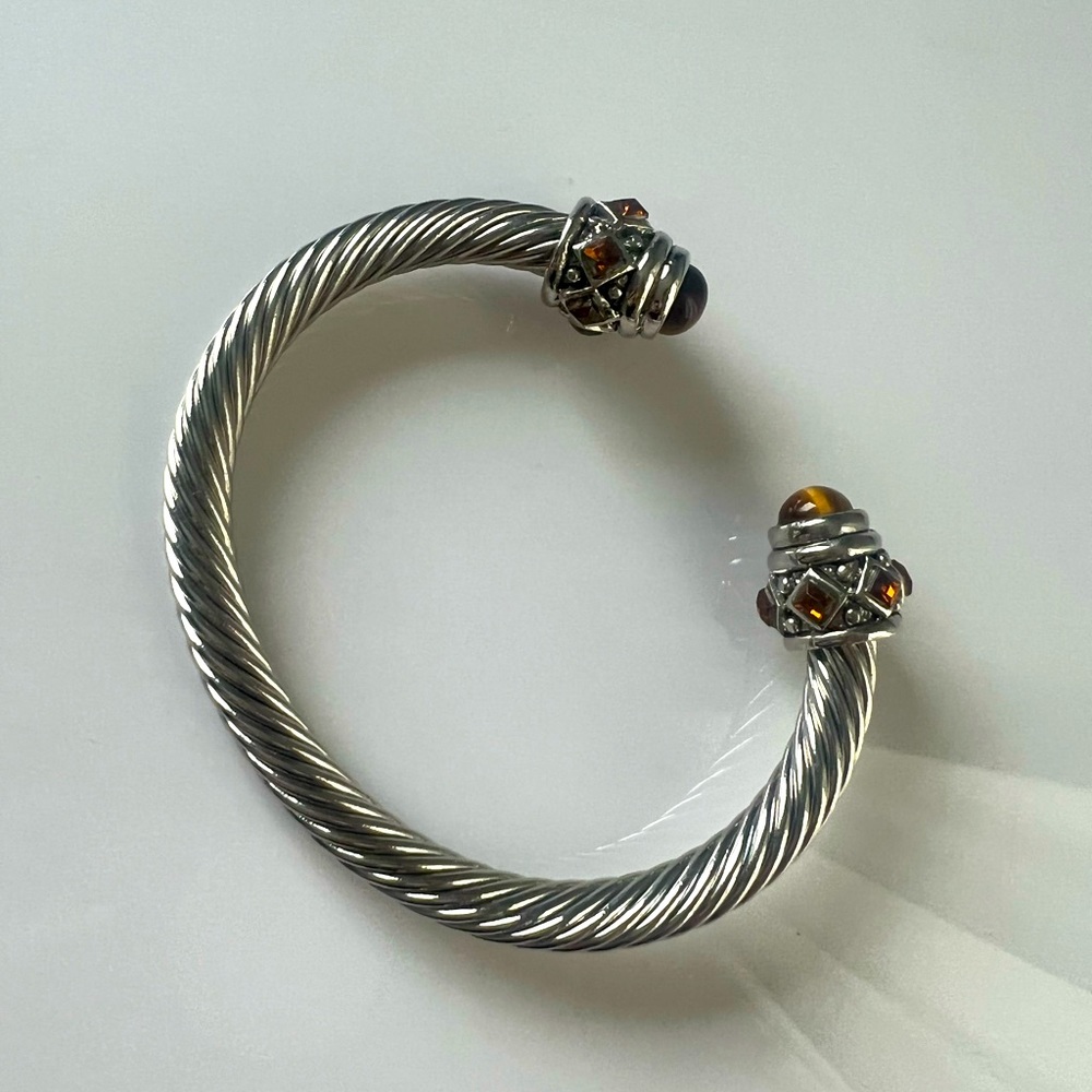 Designer Inspired Beautiful Silver and Brown Bracelet